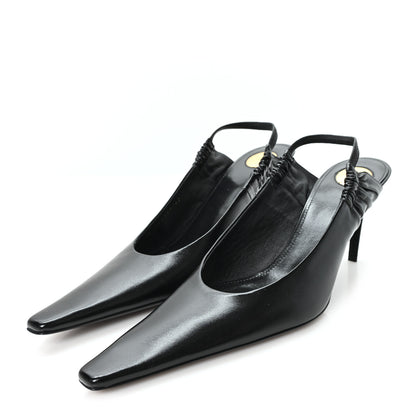 Saint Laurent Lambskin Anne-Marie 75 Slingback Pumps 40  40 Black 4 of 9
