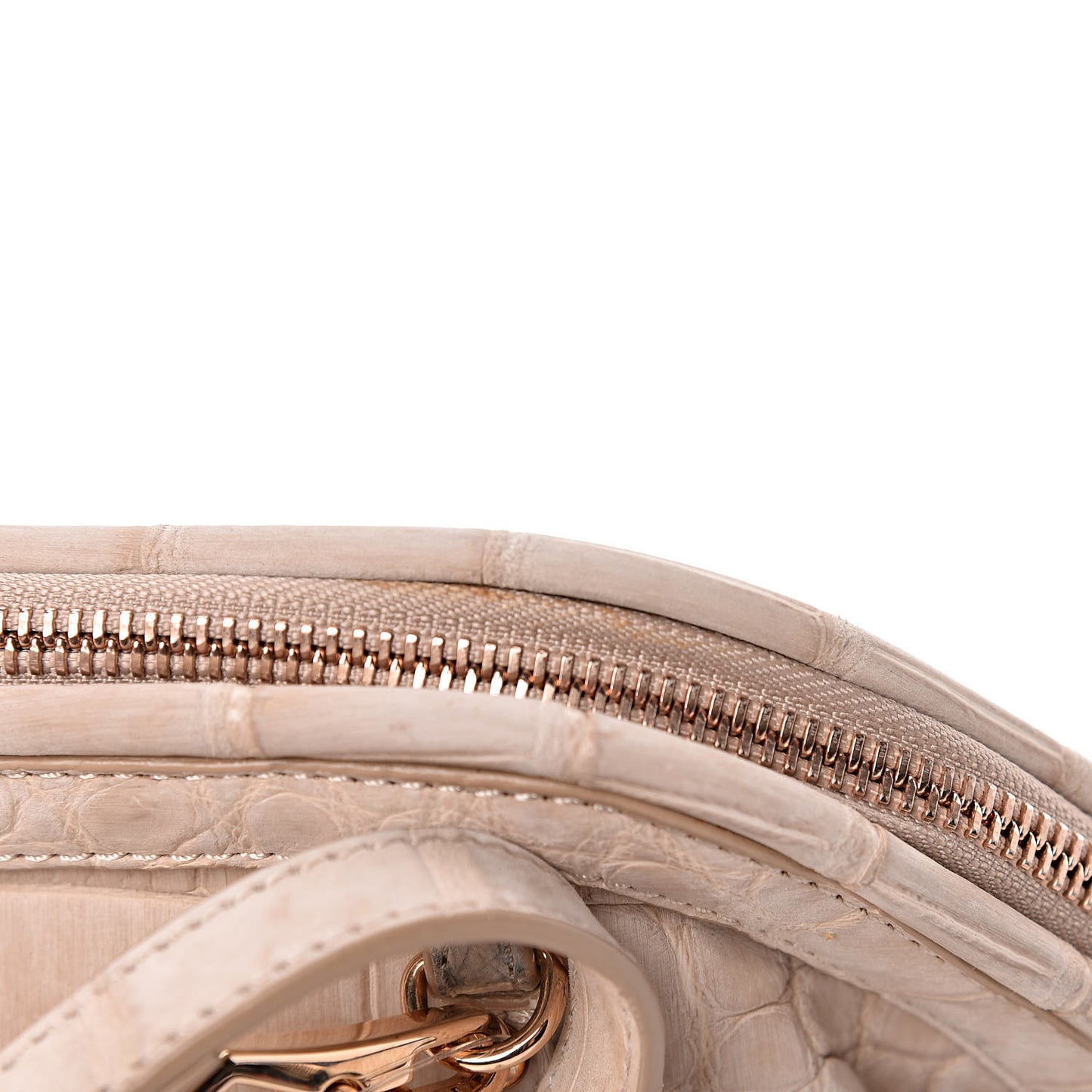 Nubuck Alligator Small Wilburg Clutch Natural Nude