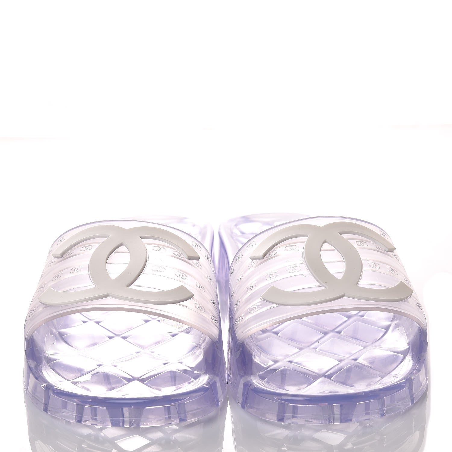 Chanel PVC Transparent CC Flat Slide Sandals 36 White 2 of 8