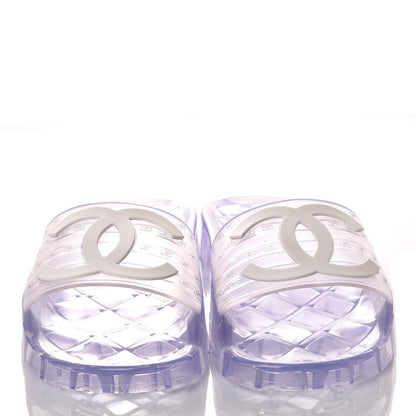 Chanel PVC Transparent CC Flat Slide Sandals 36 White 2 of 8
