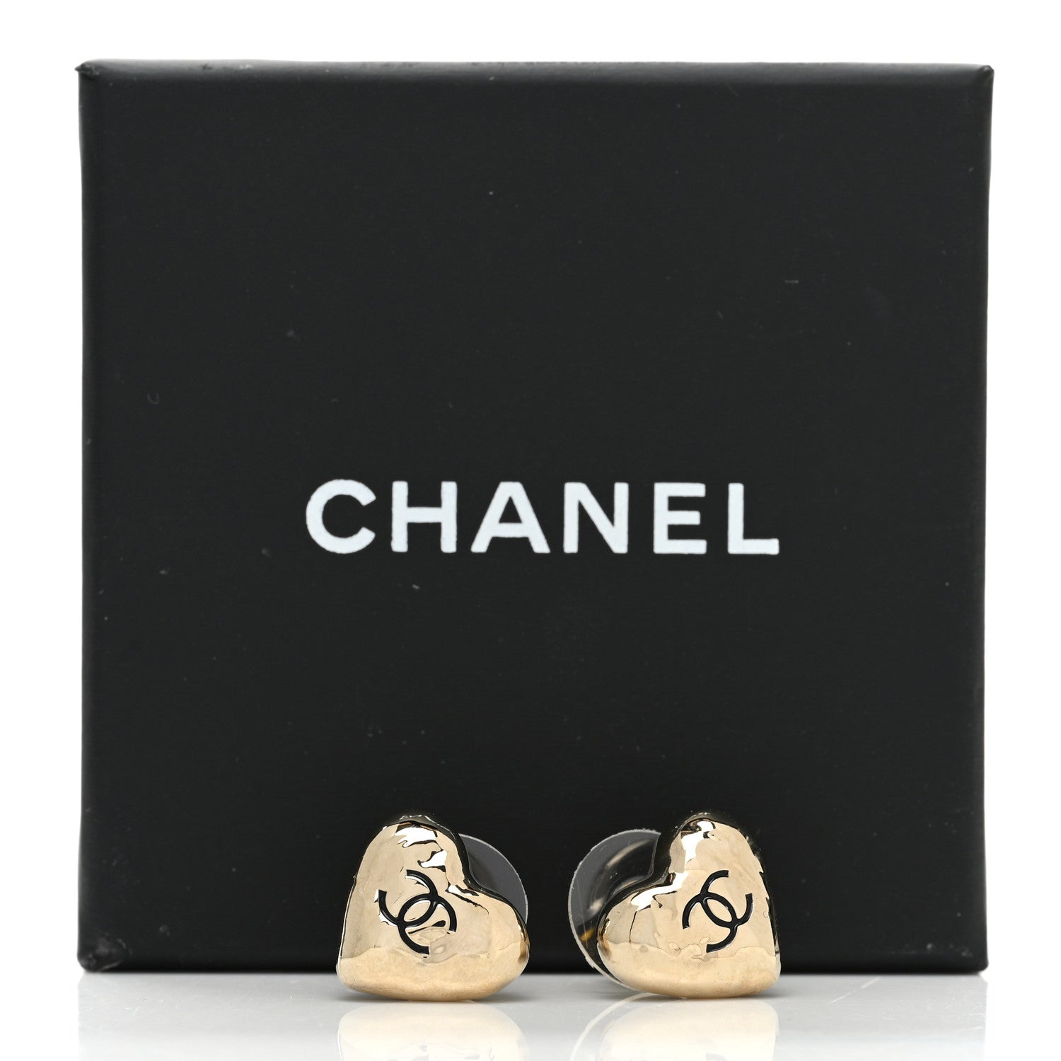 Chanel CC Heart Earrings Gold 5 of 5