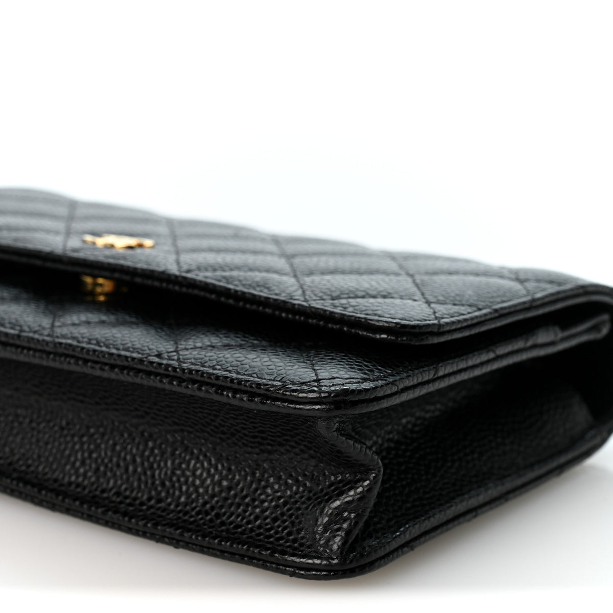 Caviar Quilted Wallet on Chain WOC Black