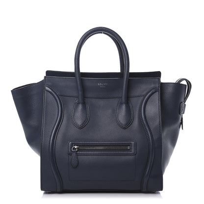 Celine Drummed Calfskin Mini Luggage Blue 1 of 9