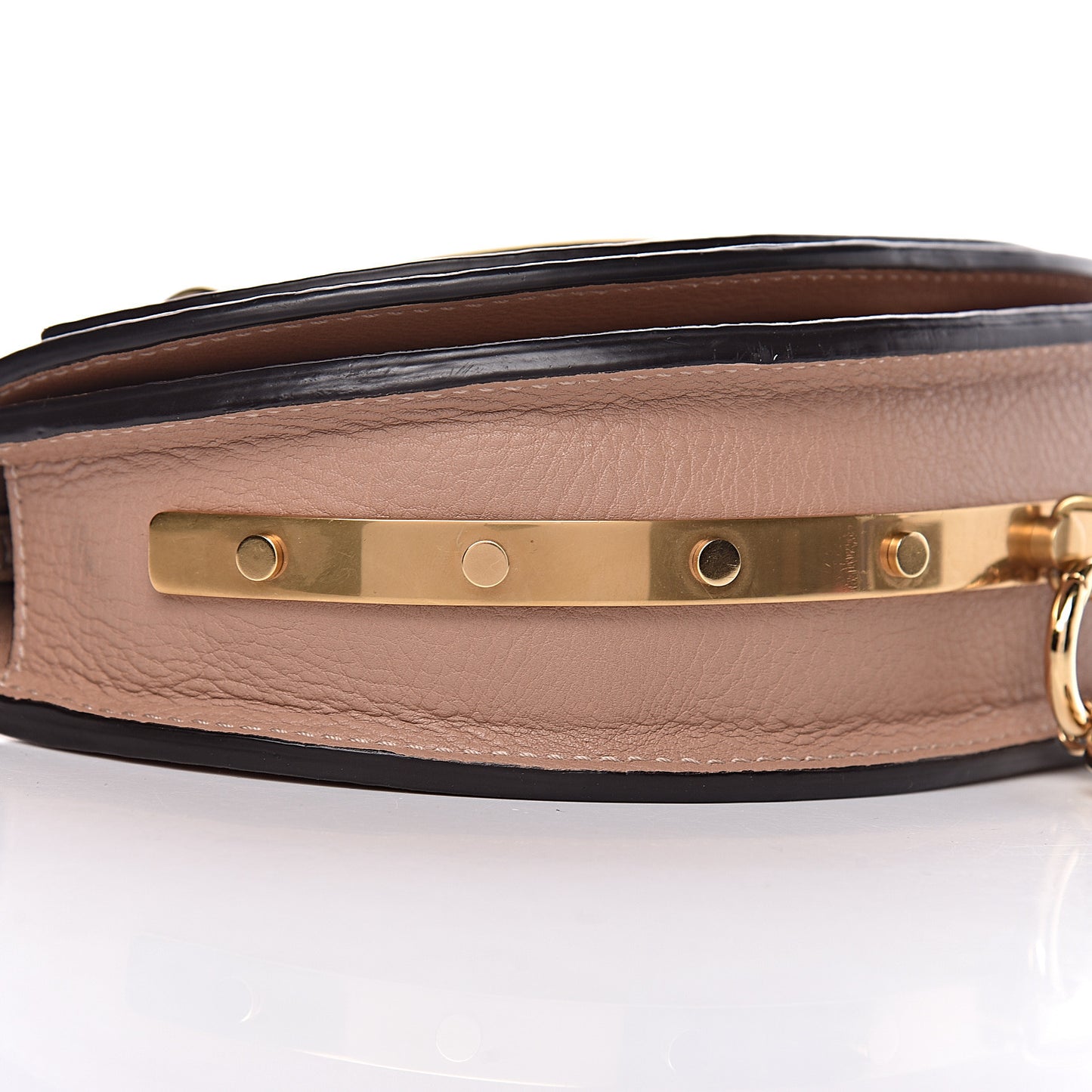 Calfskin Small Nile Bracelet Minaudiere Bag Biscotti Beige