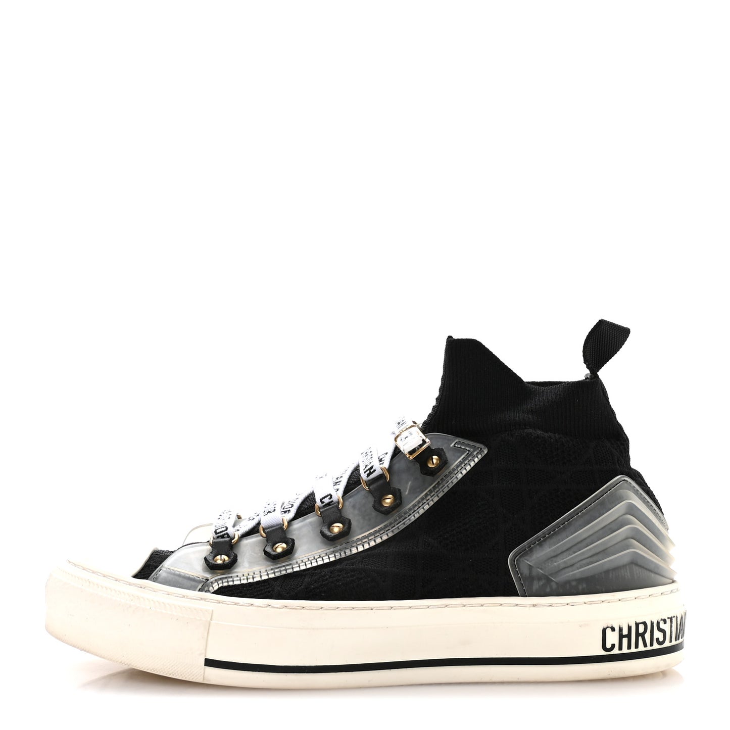 Technical Knit Cannage Womens Walk'N'Dior High Top Sneakers 39 Black