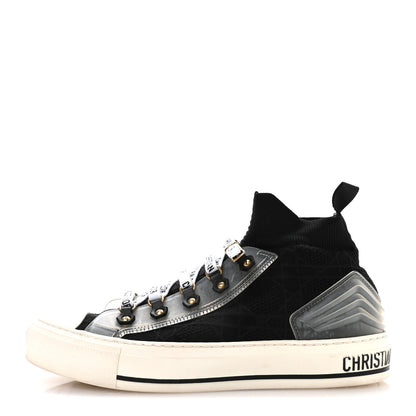 Christian Dior Technical Knit Cannage Womens Walk'N'Dior High Top Sneakers 39 Black 1 of 8