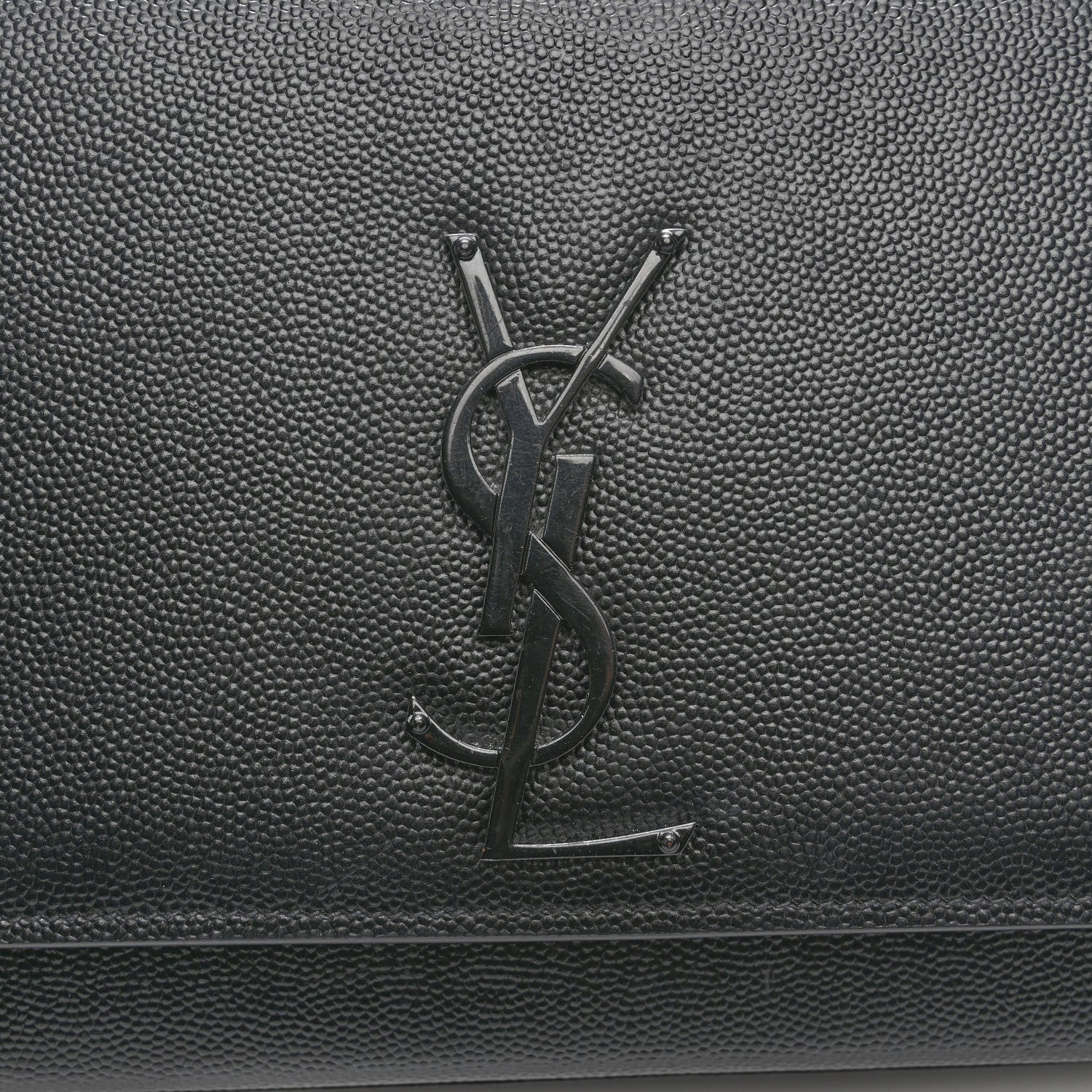 Saint Laurent Grain De Poudre Medium Classic Monogram Monochrome Kate Satchel Black 13 of 13