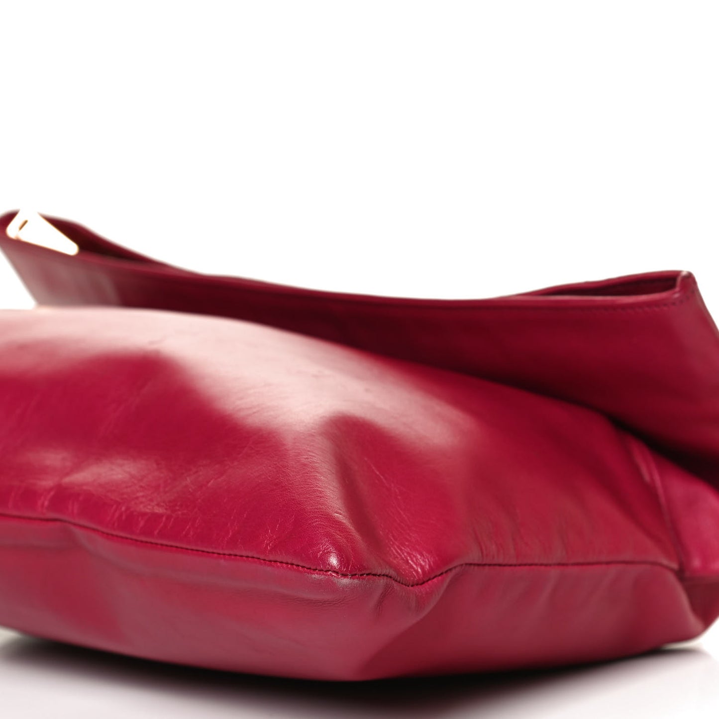 Smooth Calfskin Letters Fold-Over Clutch Fuchsia