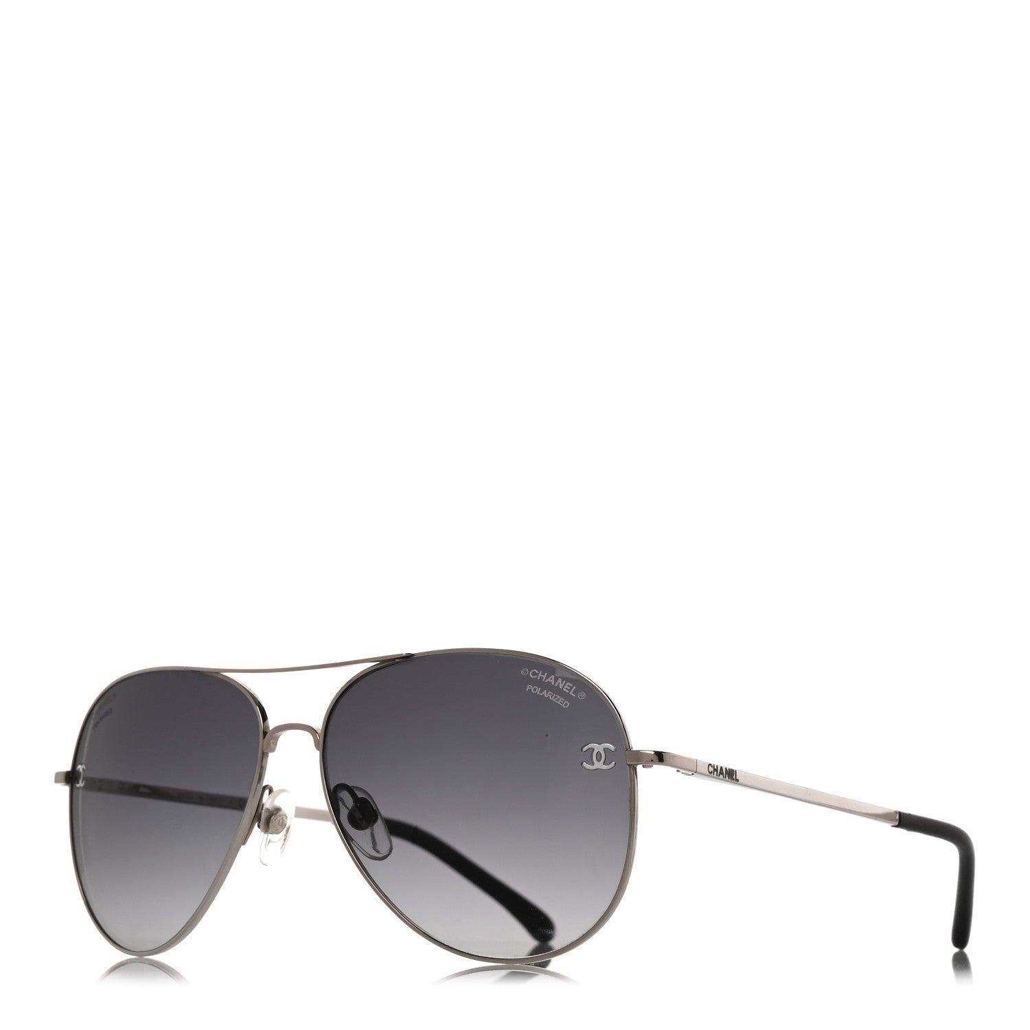 Chanel Metal Polarized Aviator Sunglasses 1 of 9