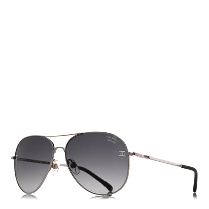 Chanel Metal Polarized Aviator Sunglasses 1 of 9