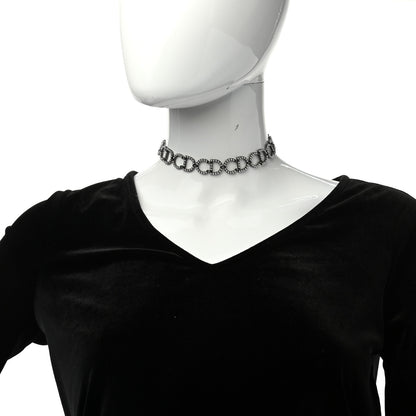 Christian Dior Metal Logo CD Choker Necklace Ruthenium 2 of 5