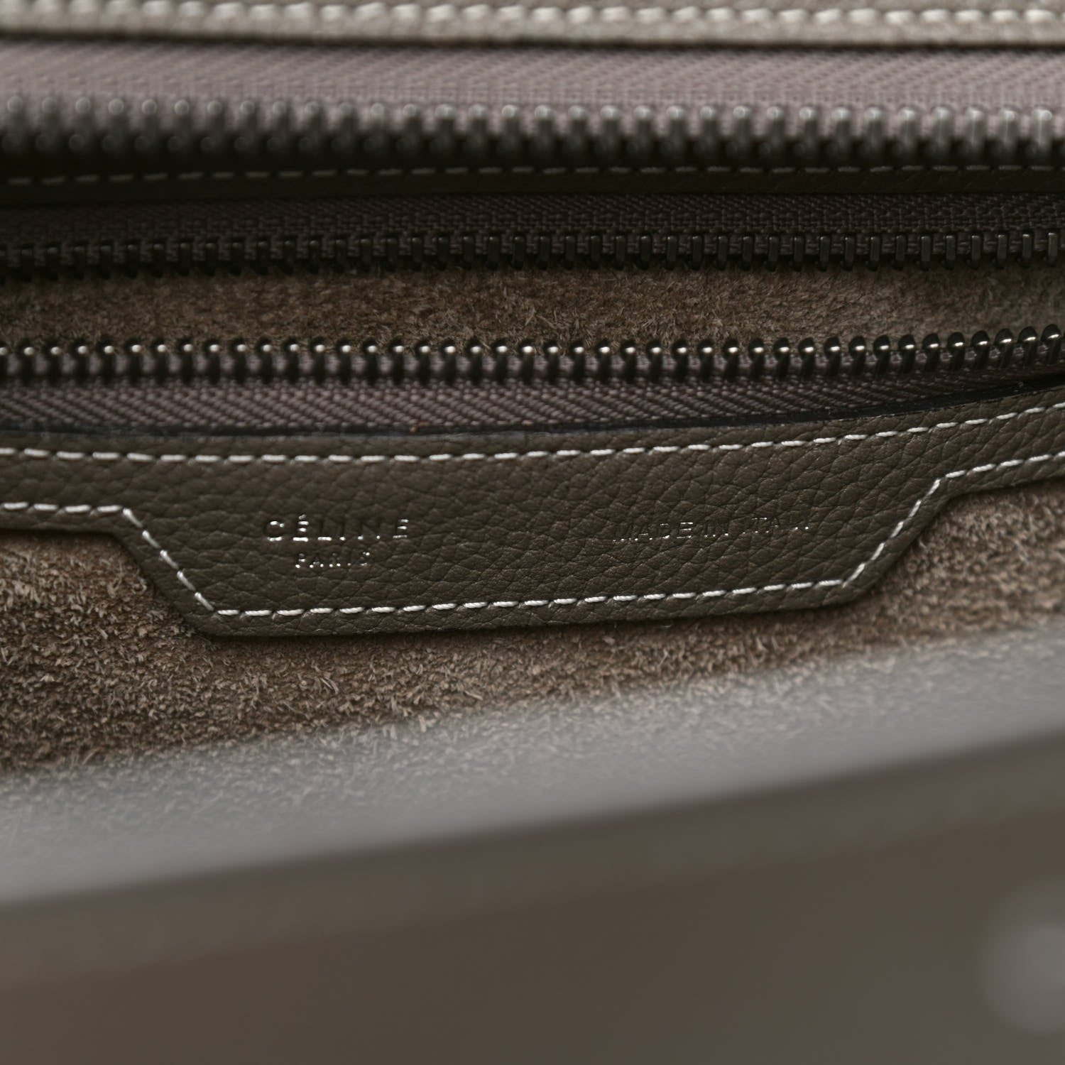 Celine Drummed Calfskin Micro Luggage Souris 6 of 13