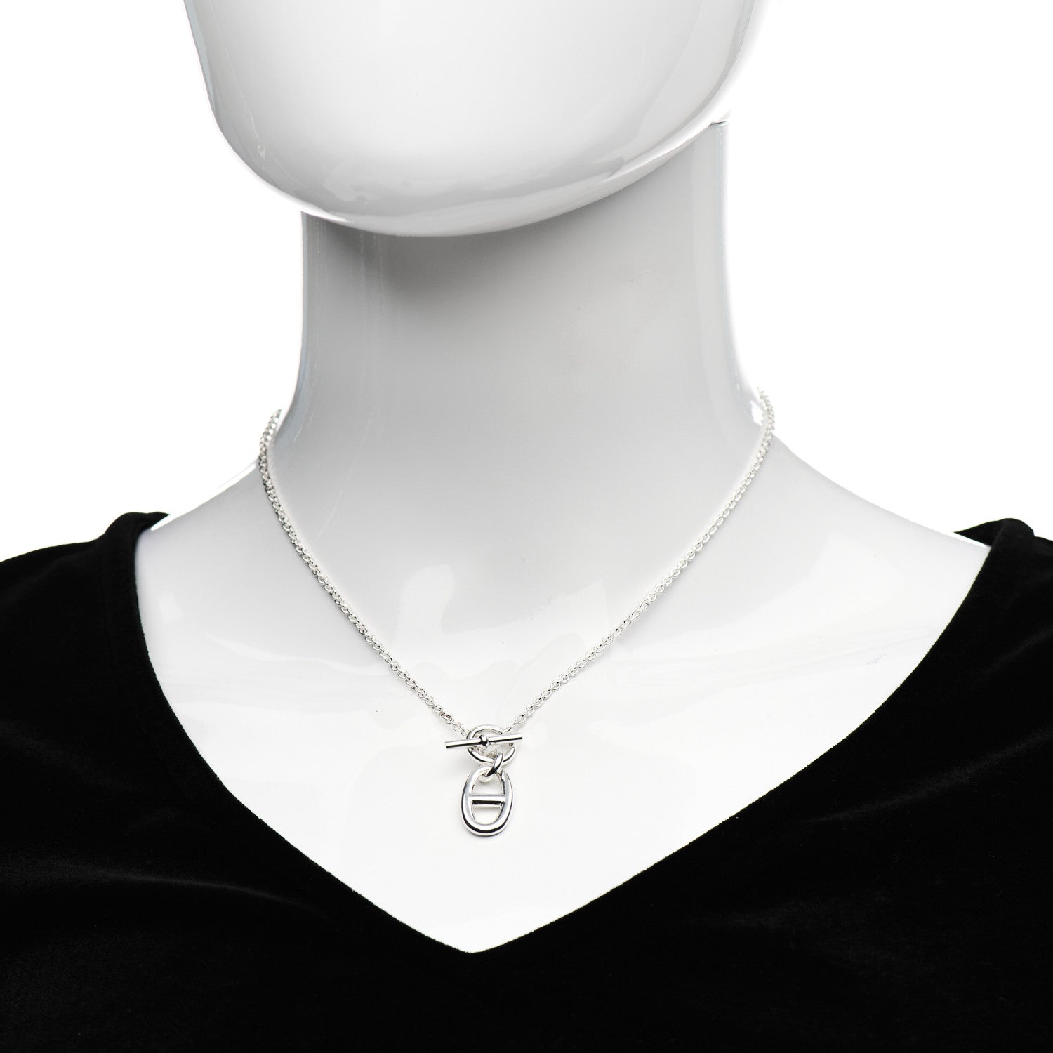 Hermes Sterling Silver Amulette Chaine d'Ancre Necklace 2 of 5