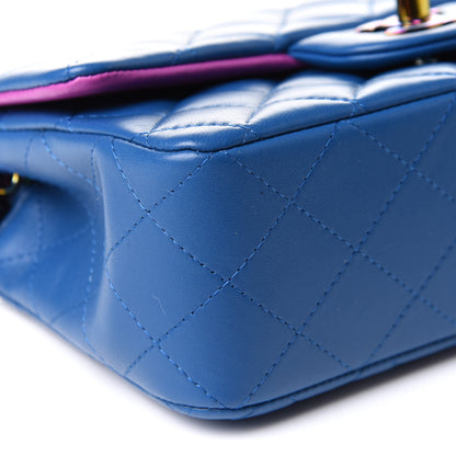 Chanel Lambskin Quilted Mini Rectangular Flap Blue Purple 8 of 10