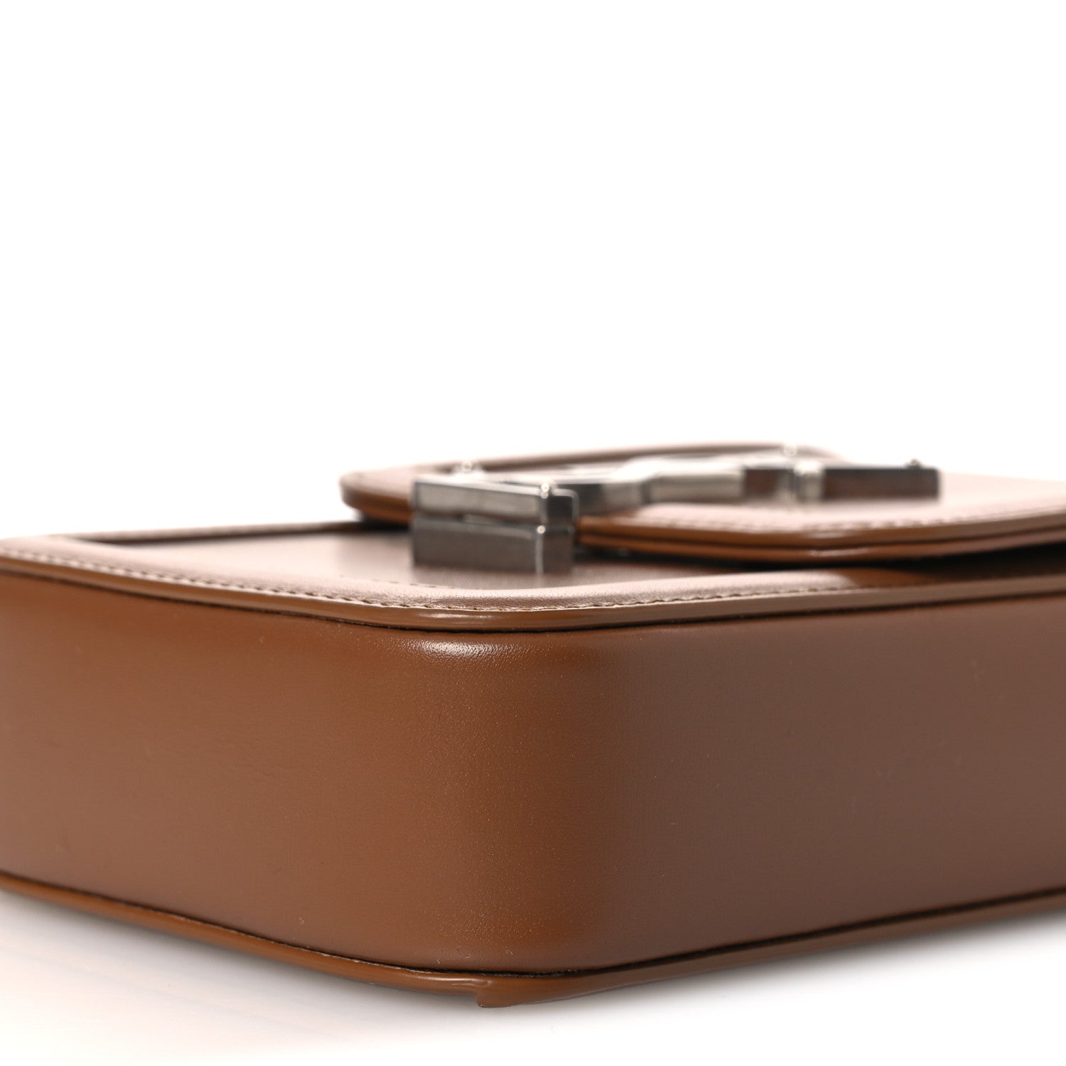 SAINT LAURENT ブラウン ショルダーバッグ Saint Laurent Smooth Calfskin Mini Solferino Satchel Fox 1872081