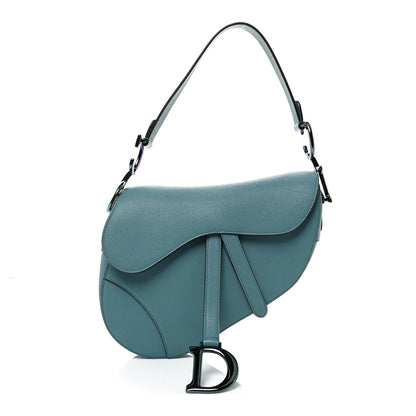 Christian Dior Grained Calfskin Saddle Bag Azure Blue 1 of 10