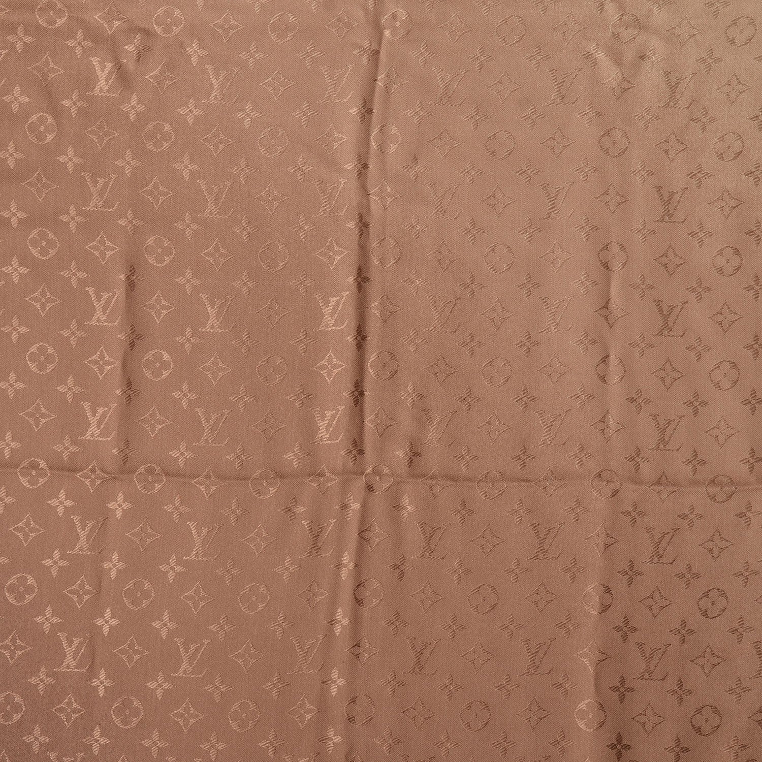 Louis Vuitton Silk Wool Monogram Sunrise Shawl Beige 1 of 8