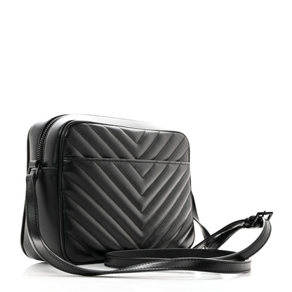 Saint Laurent Calfskin Matelasse Monogram Monochrome Lou Camera Bag Black 3 of 10