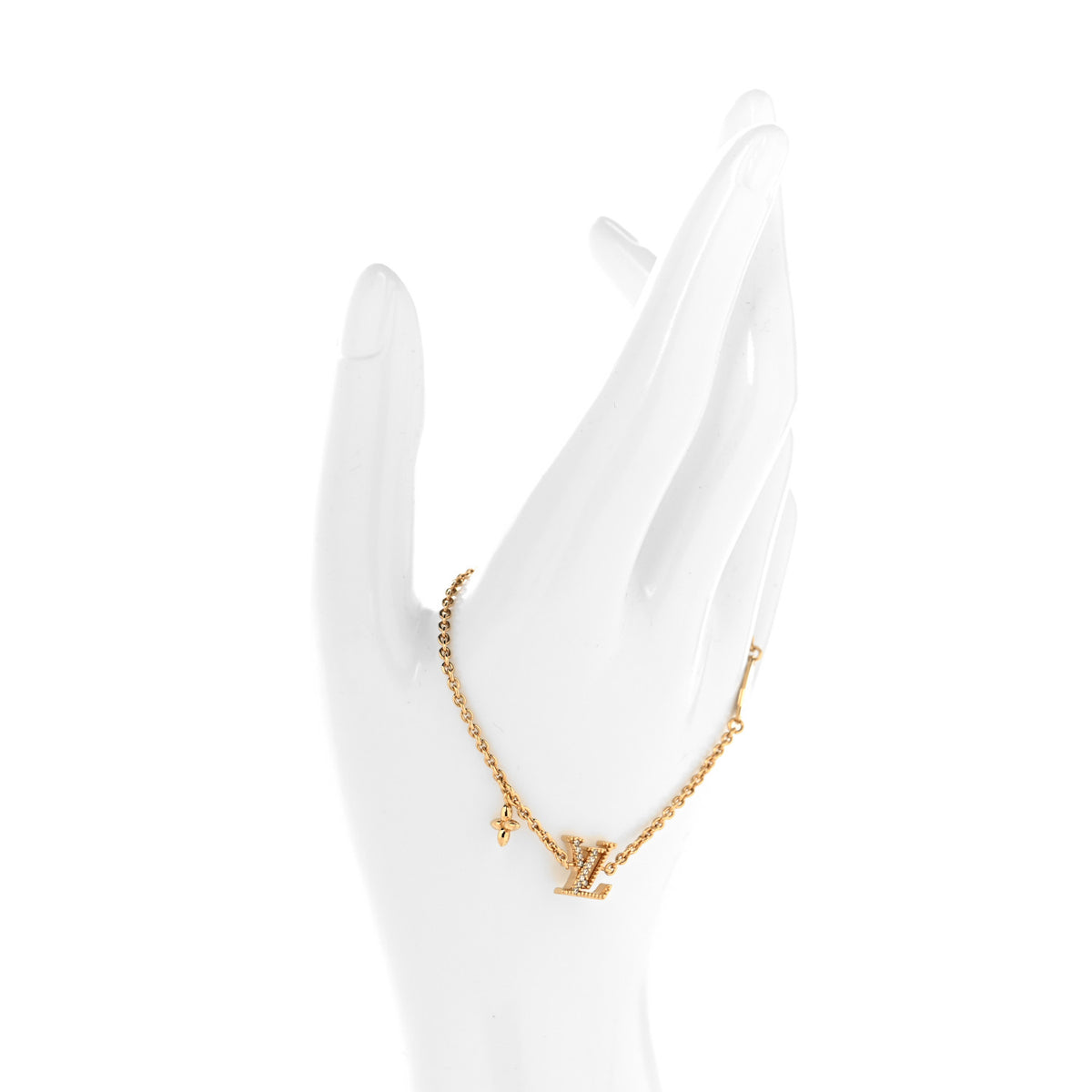 Metal Crystal LV Iconic Bracelet Gold