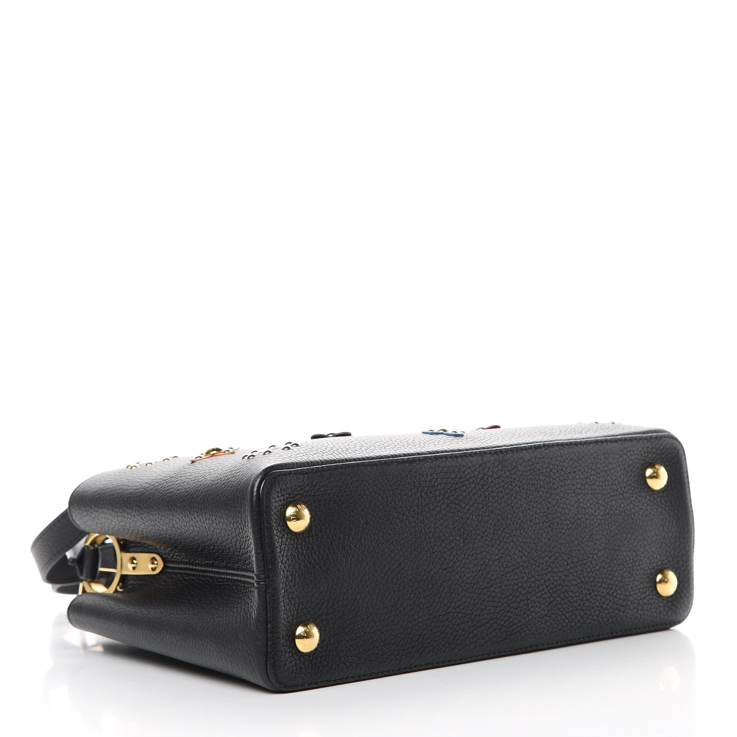 Louis Vuitton Taurillon Mechanical Flowers Capucines PM Black 4 of 11