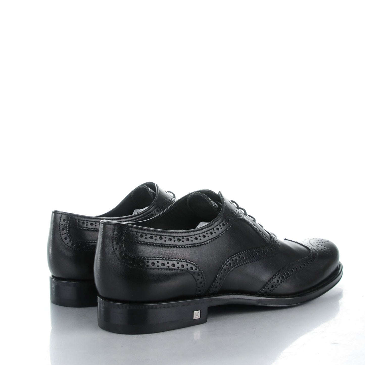 Calfskin Mens Wingtip Oxfords 6.5 Black
