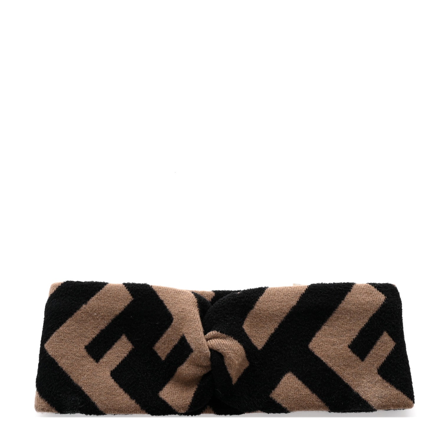 Fendi Wool FF Logo Headband Tobacco 1 of 5