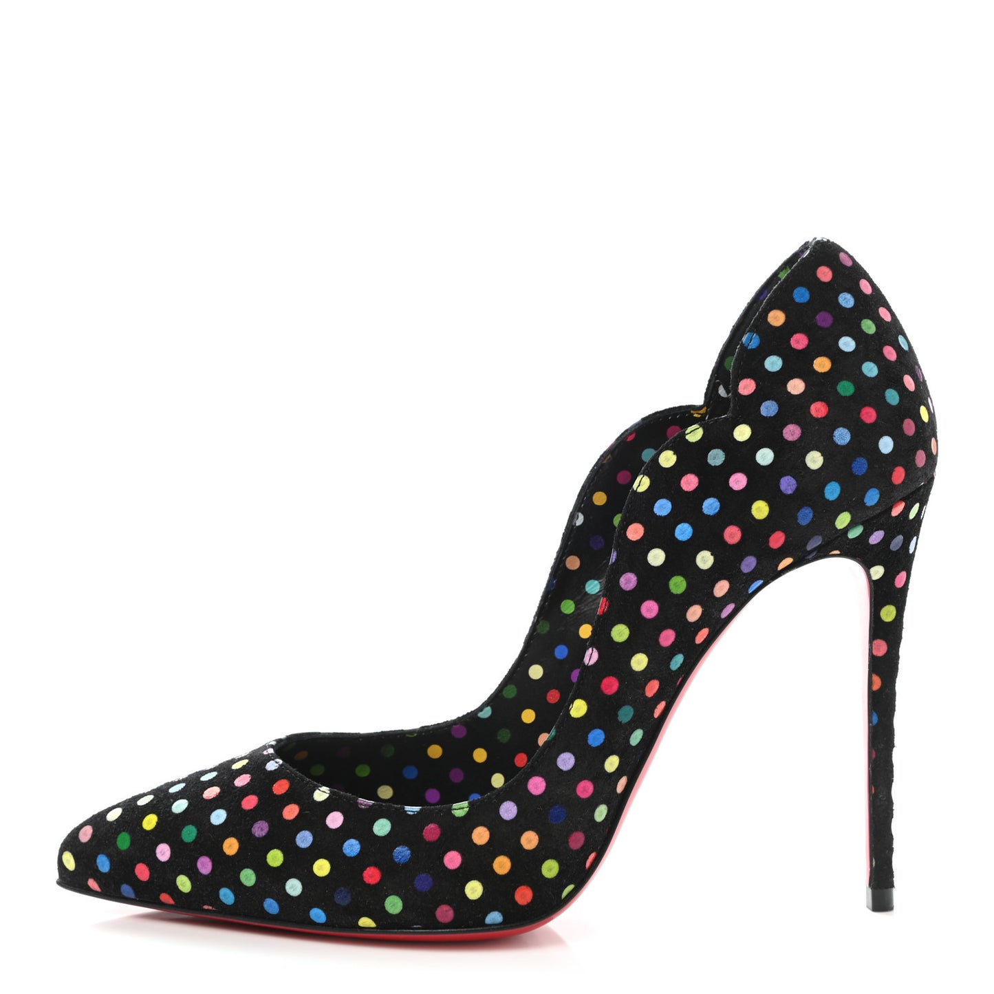 Suede Polka Dot Hot Chick 100 Pumps 36.5 Black Multicolor