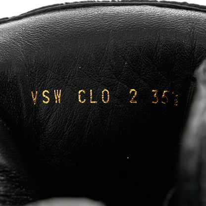 Valentino Garavani Calfskin Nylon Quilted Waterproof Rockstud Combat Boots 35.5 Black 6 of 10