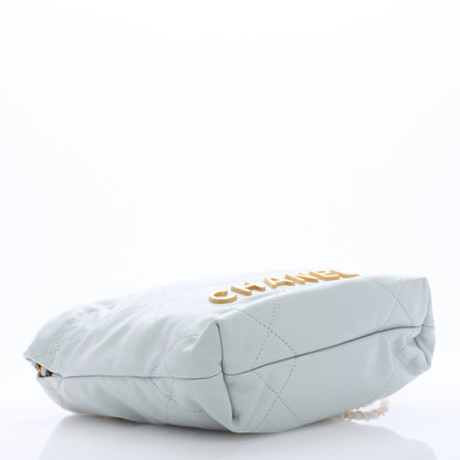 Chanel Shiny Calfskin Quilted Mini Chanel 22 Light Blue 4 of 9
