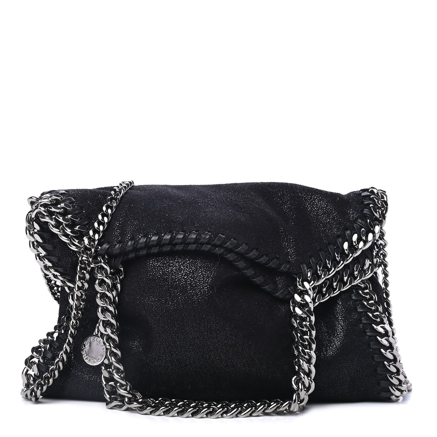 Shaggy Deer Mini Falabella Fold Over Tote Black