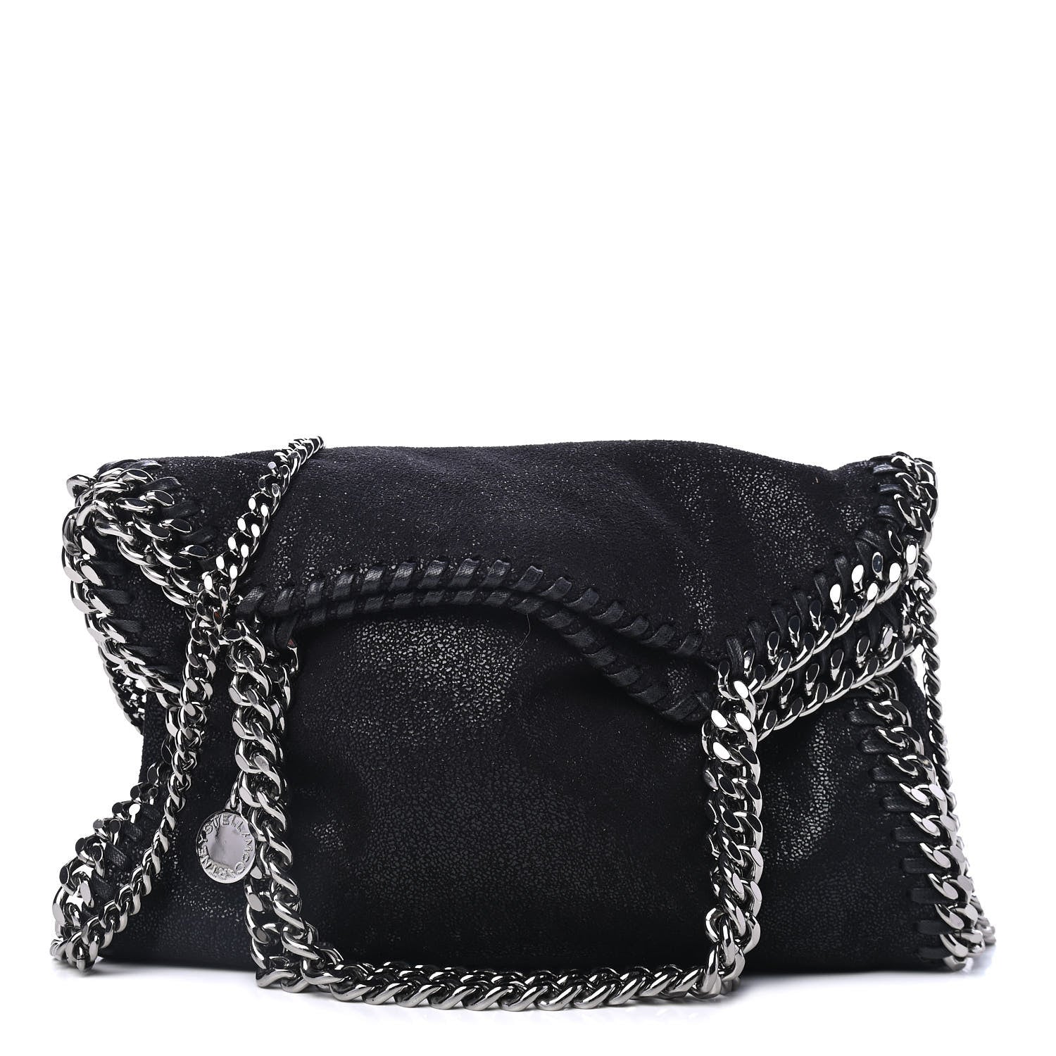 Stella McCartney Shaggy Deer Mini Falabella Fold Over Tote Black 1 of 4