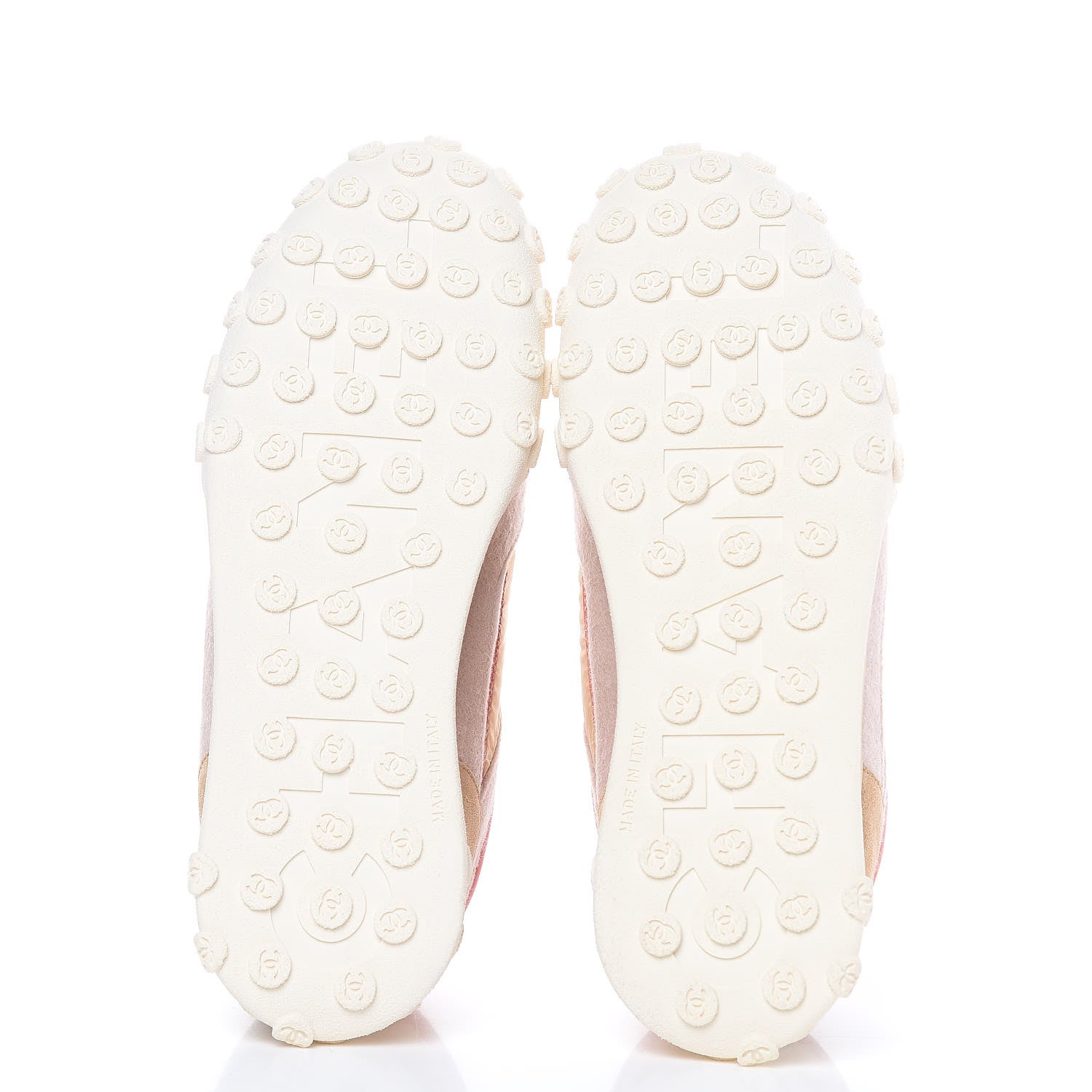 Chanel Wool Nylon Lambskin Suede Calfskin Womens Logo Sneakers 38.5 Beige Pink 6 of 8
