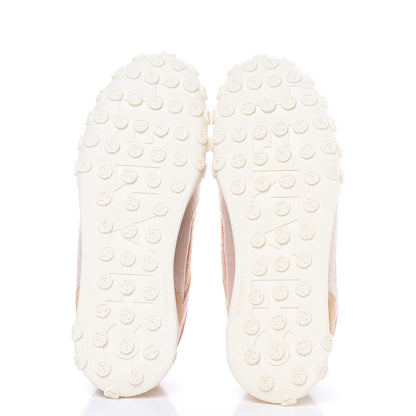 Chanel Wool Nylon Lambskin Suede Calfskin Womens Logo Sneakers 38.5 Beige Pink 6 of 8