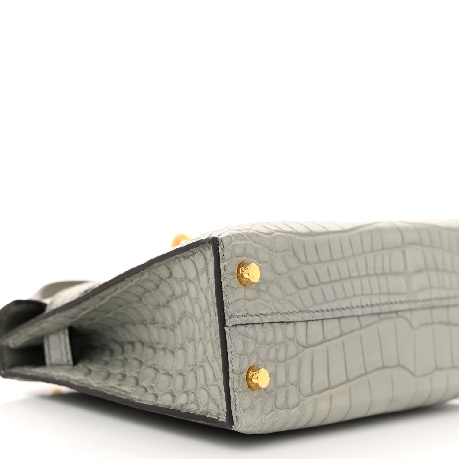 Hermes Matte Alligator Mini Kelly Sellier 20 Gris Ciment 9 of 11