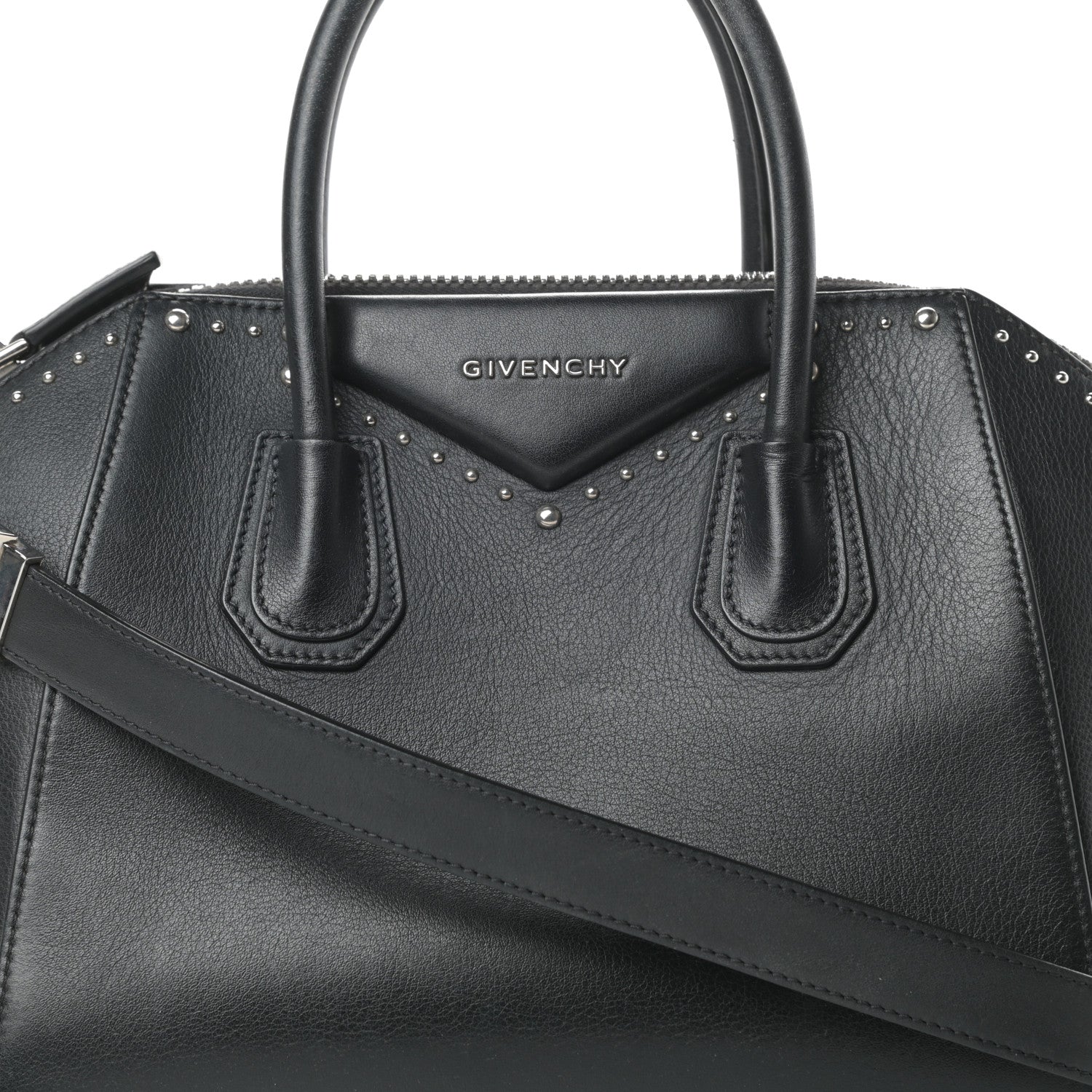 Givenchy Smooth Calfskin Small Studded Antigona Black 8 of 19
