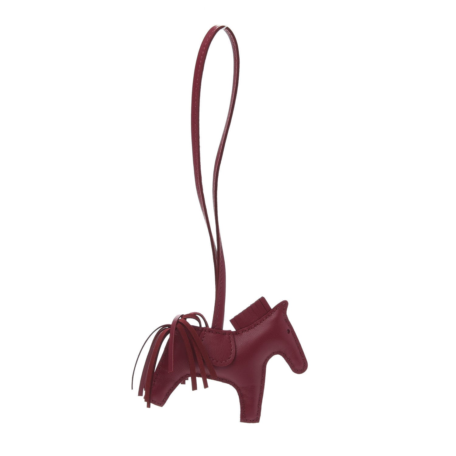 Hermes Milo Lambskin Grigri Rodeo Horse Bag Charm PM Rubis 1 of 5