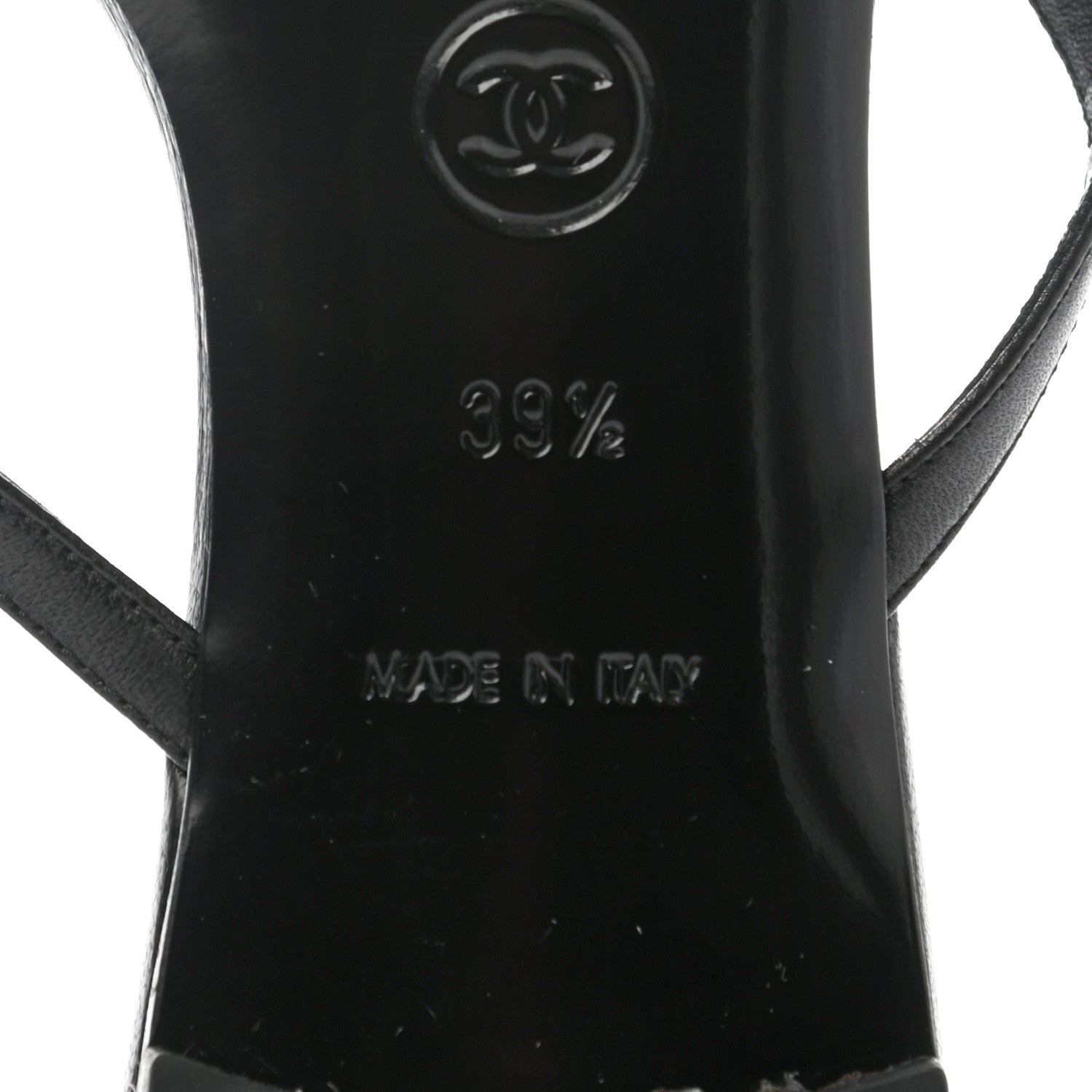 Chanel Lambskin Thong Sandals 39.5 Black 6 of 7