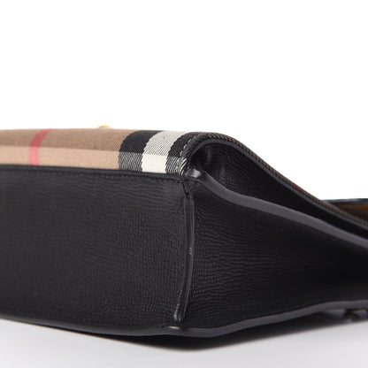 Burberry Derby Calfskin House Check Small Macken Crossbody Bag Black 7 of 11