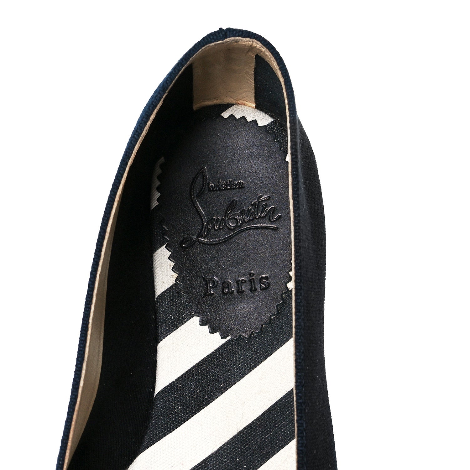 Christian Louboutin Canvas Lougalia Appliquéd Cario Loubi Flat Espadrilles 37 Version Blue 6 of 7
