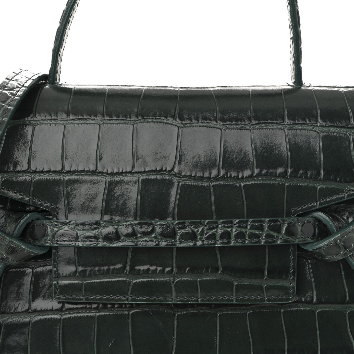 Calfskin Crocodile Embossed Nano Belt Bag Amazone