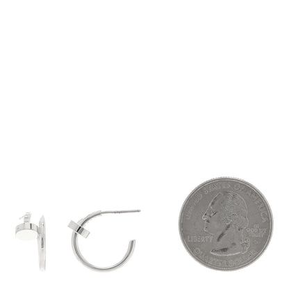 Cartier 18K White Gold Juste Un Clou Hoop Earrings 2 of 4