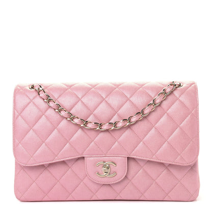 Chanel Iridescent Caviar Quilted Jumbo Double Flap Rose Pink 1 of 9