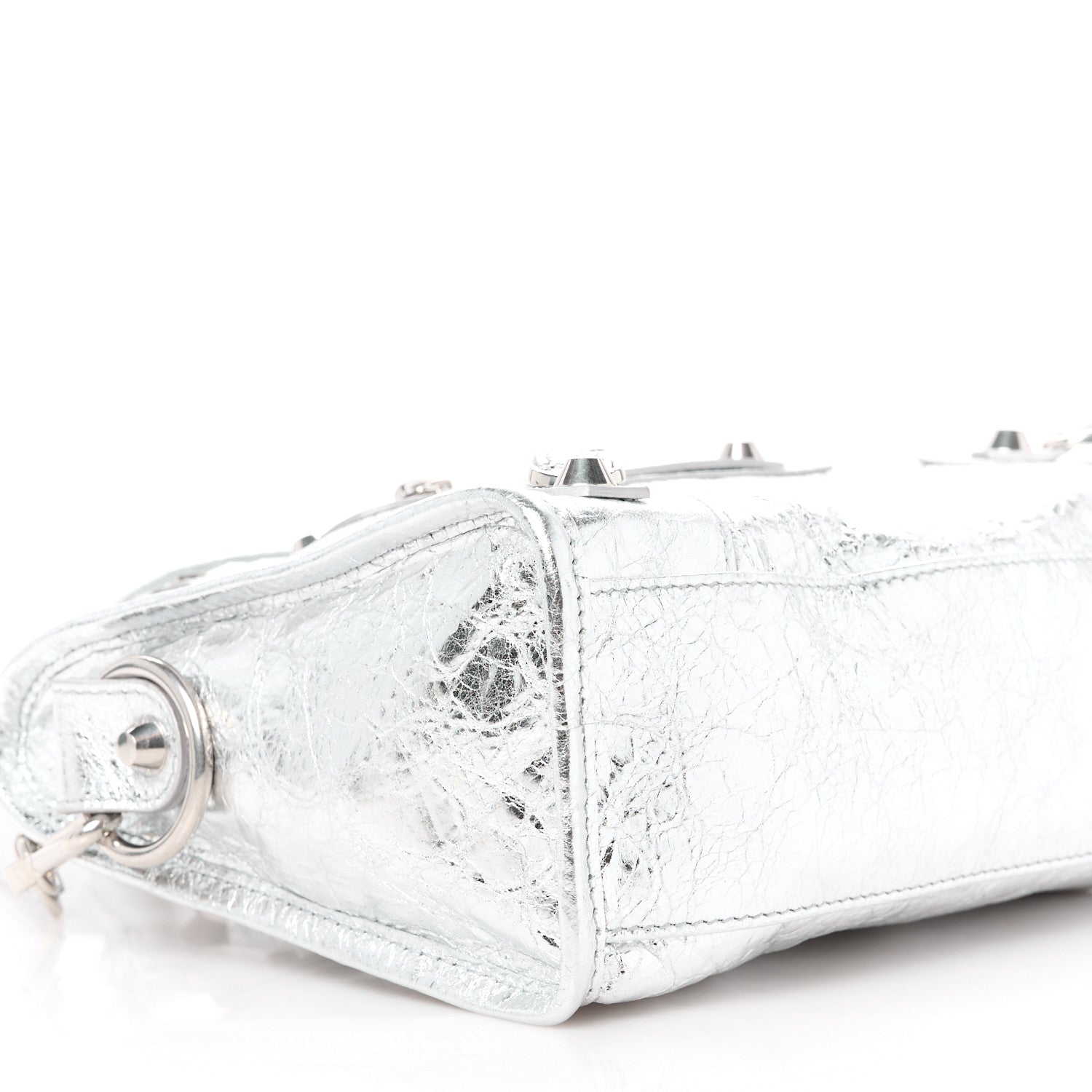 Balenciaga Agneau Silver Hardware Mini City Gris Aluminum 9 of 10
