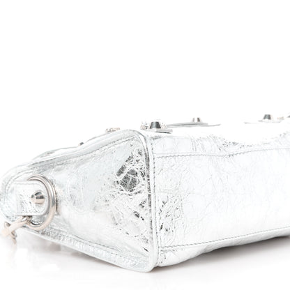 Balenciaga Agneau Silver Hardware Mini City Gris Aluminum 9 of 10
