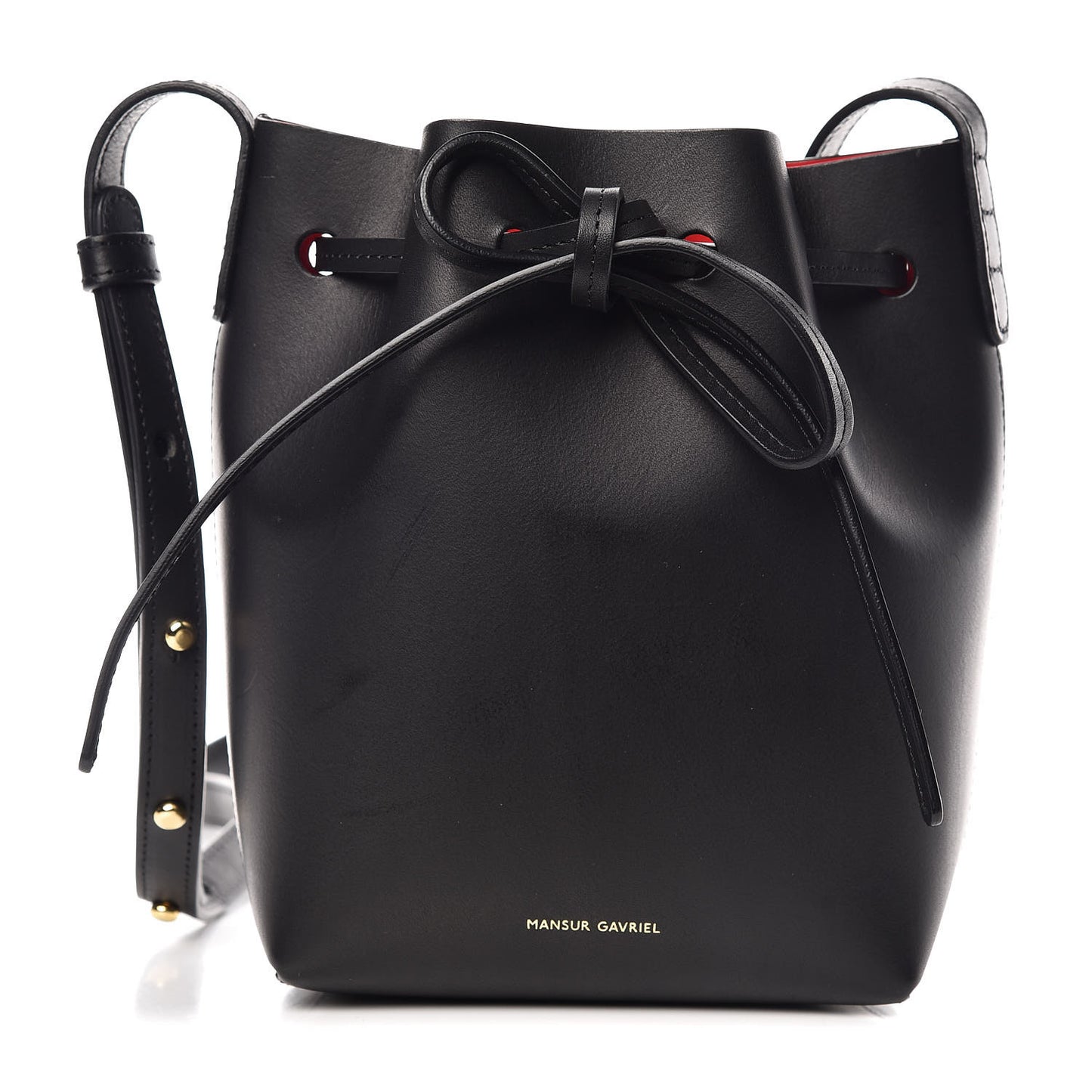 Calfskin Mini Mini Bucket Bag Black Flamma