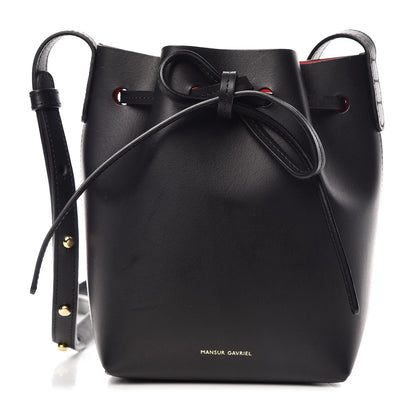 Mansur Gavriel Calfskin Mini Mini Bucket Bag Black Flamma 1 of 8