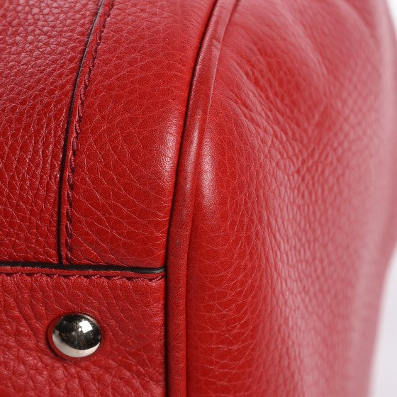 Gucci Pebbled Calfskin Medium Soho Boston Red 11 of 12