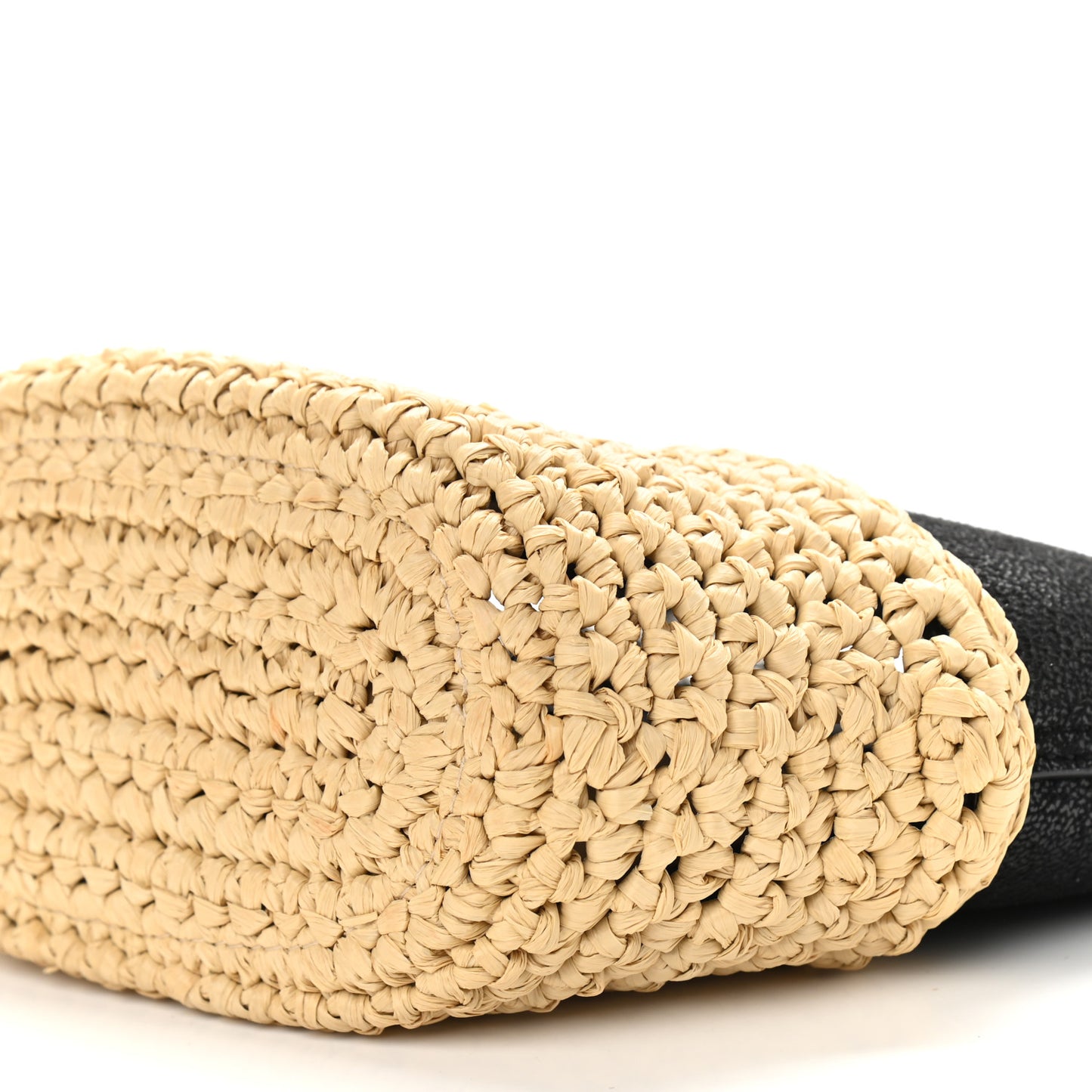 Shaggy Deer Raffia Mini Shoulder Bag Black