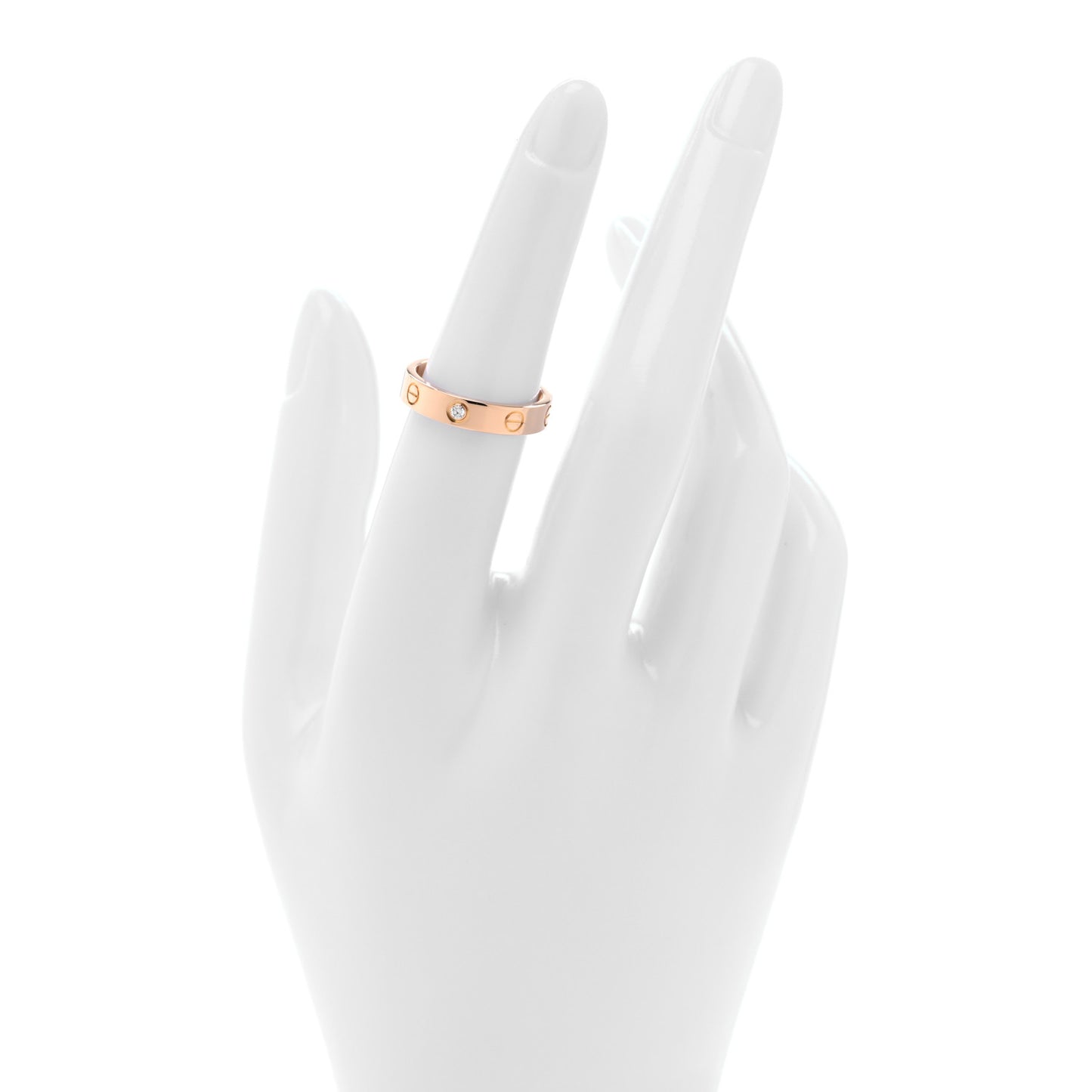 18K Pink Gold Diamond 4mm LOVE Wedding Band Ring 52 6