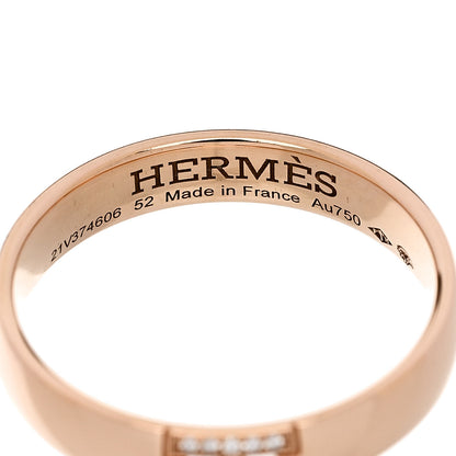 Hermes 18K Rose Gold Diamond Ever Herakles Wedding Band Ring 52 6 4 of 5